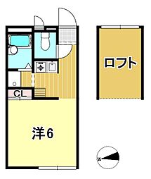 オリージャ 1Kの間取図画像