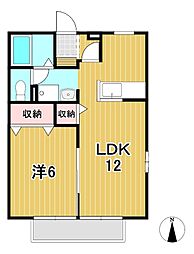 サンプラザC 1LDKの間取図画像