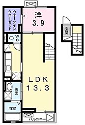 レジデンス若葉1 1LDKの間取図画像
