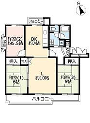 UR都市機構三郷早稲田パークハイツ7-7-1 3LDKの間取図画像