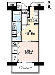 UR都市機構コンフォール松原3号棟 1DKの間取図画像
