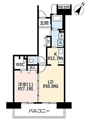 UR都市機構リバピア川口青木2号棟 1LDKの間取図画像