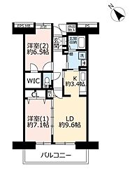 UR都市機構コンフォール南浦和25号棟 2LDKの間取図画像