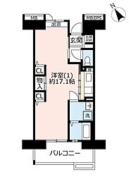 UR都市機構コンフォール鶴瀬5号棟 1Kの間取図画像