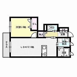 サンブライト観光通り2 1LDKの間取図画像