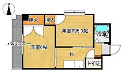 Uハイムマツマル 2Kの間取図画像