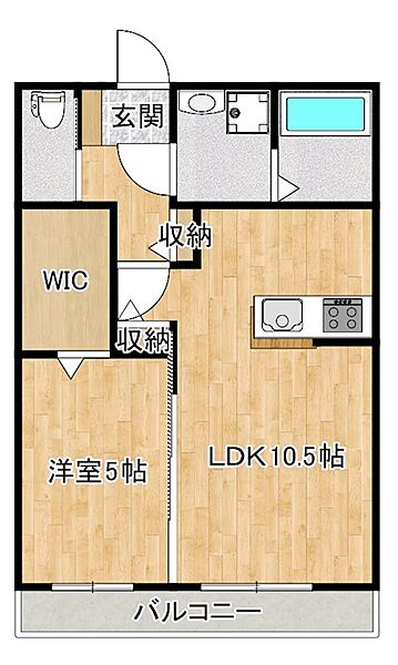 filo 103｜福岡県朝倉郡筑前町原地蔵(賃貸アパート1LDK・1階・40.04㎡)の写真 その2