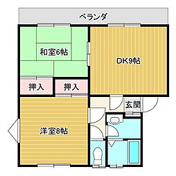 ツインクルけやき 2DKの間取図画像