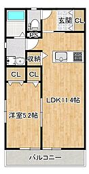 CasaGrand 1LDKの間取図画像