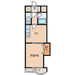 ロイヤルハイツ甘木 1DKの間取図画像