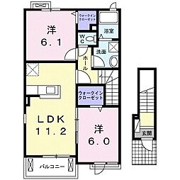 ルーチェ 2LDKの間取図画像