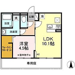 ダンケプロスト 1LDKの間取図画像