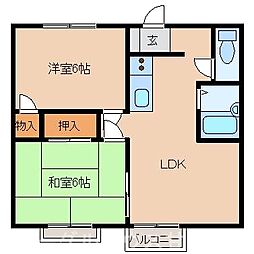 トマト・ハウス 2LDKの間取図画像