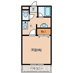 オーパスワン 1Kの間取図画像