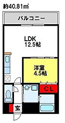 イー・ポプラール2 1LDKの間取図画像
