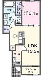 ミルキーウェイ 1LDKの間取図画像