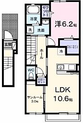 ミルキーウェイ 1LDKの間取図画像