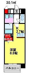 エルモソピソ 1Kの間取図画像