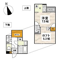 ADC花畑駅南Knot 1Kの間取図画像