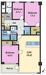 サンサーラ東山 3LDKの間取図画像