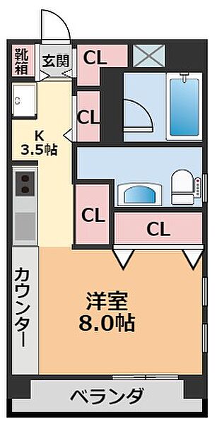 quinze lieu 102｜愛媛県松山市泉町(賃貸マンション1R・1階・35.10㎡)の写真 その2