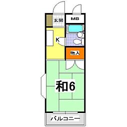 JR東海道・山陽本線 明石駅 バス15分 北別府5丁目下車 徒歩1分の賃貸マンション 3階ワンルームの間取り
