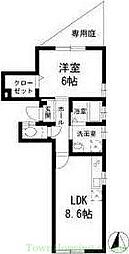 東京メトロ南北線 白金台駅 徒歩6分の賃貸アパート 1階1LDKの間取り