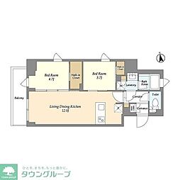 アイフラット品川戸越パークサイド 2LDKの間取図画像
