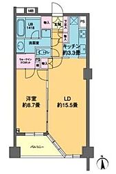 カスタリア高輪 4階1LDKの間取り