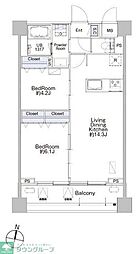 プロシード池上 8階2LDKの間取り