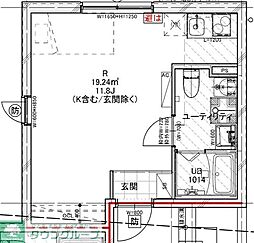 クレドコート品川中延 3階ワンルームの間取り