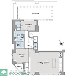 プレステージレジデンス白金台 4階2LDKの間取り