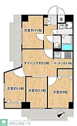 ソレイユ田町 6階4DKの間取り