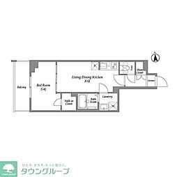 ザ・グラヴィティ新宿 4階1LDKの間取り