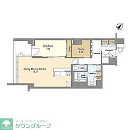 ストーリア赤坂 406 3階1SLDKの間取り