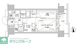 パークスフイア牛込神楽坂 1LDKの間取図画像