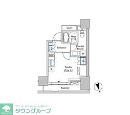 ベルファース芝浦タワー ワンルームの間取図画像