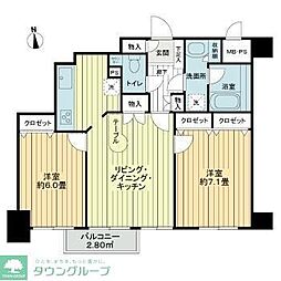日神パレステージ西麻布 2LDKの間取図画像