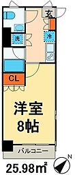 カスタリア日本橋 1Kの間取図画像