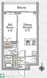 Live Casa千鳥町 1DKの間取図画像