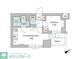 江東区深川2丁目マンション 1LDKの間取図画像