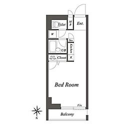 グローバルK ワンルームの間取図画像