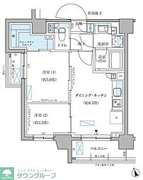 パークアクシス文京本郷 2DKの間取図画像
