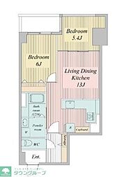 グリーンホームズ・2 1LDKの間取図画像