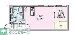 リベスト神保町 1LDKの間取図画像