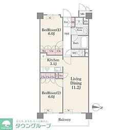 フェールメゾン西大島 2LDKの間取図画像