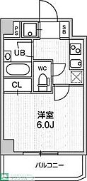 コンシェリア新橋 1Kの間取図画像