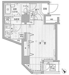 フォレシティ六本木 1Kの間取図画像