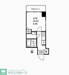 銀座アパートメントハウス 1Kの間取図画像