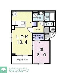 ブラン ラフィーネ大森西 1LDKの間取図画像